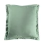 Taie d'oreiller 63 x 63 cm uni 57 fils lina  +point bourdon Sauge