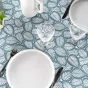 Nappe rectangle 140 x 240 cm microfibre imprimee divany Petrole