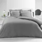 Parure de couette 240x220 cm en percale 78 fils/cm² Satinea Gris/blanc