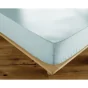 Drap housse 160 x 200 cm coton 57 fils Ambre Bleu clair