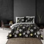 Pack parure de couette 240 x 220 cm Milor + drap housse 140 x 190 x 30 cm Jaune