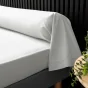 Taie de traversin 85 x 185 cm percale uni 78 fils percaline  +p. bourdon White