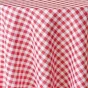 Nappe ronde (0) 180 cm polyester fils teints vichy Rouge