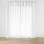 Voilage pour baie vitrée 400 x 240 cm effet lin tisse haltona Blanc