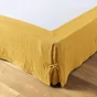 Cache-sommier gaze de coton 180 x 200 cm Gaia Jaune safran