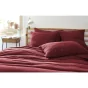 Taie d'oreiller brodée en gaze de coton 60 x 60 cm Gaïa Boho Bordeaux