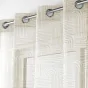 Voilage grande hauteur a oeillets 140 x 280 cm voile sable imprime pandore Blanc