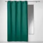 Lot de 2 rideaux a oeillets 140 x 240 cm 100% coton uni Panama Emeraude