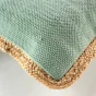 Coussin déhousssable passepoil 45 x 45 cm polycoton +jute Akina Sauge