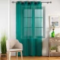 Lot de 2 Voilages unis a oeillets 140 x 240 cm Etamina Emeraude