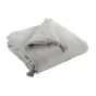 Bout de lit double gaze de coton à pompons 90 x 200 cm Gaia Gris