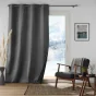 Rideau à oeillets isolant thermique 140 x 260 cm jacquard Polarine Anthracite