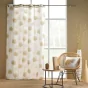 Rideau a oeillets 140 x 240 cm polycoton imprime metallise lotus Ocre