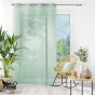 Voilage à oeillets 140 x 240 cm liseré blanc Louise Vert sauge