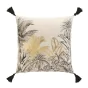 Coussin dehous. compr. pompons 45x45 cm coton/polyester imp. metal. papaya des p Sans