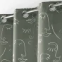 Lot de 2 Rideaux 140 x 260 cm imprimé métallisé Artyline Kaki /argent