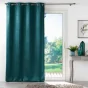 Lot de 2 rideaux 100% occultant 135 x 240 cm velours frappé Anthéa Pétrole