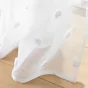 Voilage à Œillets 140 x 240 cm - Voile Sablé avec Pompons Pompinou