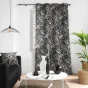 Lot de 2 Rideaux tamisant 140 x 260 cm polyester imprimé Cabana Noir