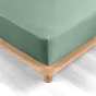 Pack drap housse king size 180 x 200 cm + 2 taies en percale 78 fils Tilleul