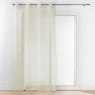 Voilage a oeillets 140 x 240 cm voile sable imprimé Pandore Blanc