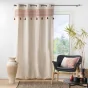 Lot de 2 Rideaux  a oeillets 140 x 240 cm polycoton+ pompons Isalina Terracotta