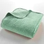 Couvre-lit Velours Uni Solange - 220 x 240 cm - Sauge + 2 housses de coussins 60x60 cm