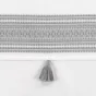 Rideau tamisant 140 x 240 cm coton + haut  brodé Amaya Gris