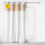 Lot de 2 Rideaux à oeillets 140 x 240 cm polycoton + jute imprimée Kalinda Blanc
