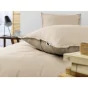 Drap housse flanelle chaude 160 x 200 cm Bonnet 30 cm  + 2 taies 63 x 63 Beige