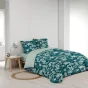 Parure de Lit Scarlett Émeraude 240 x 220 cm + Drap-Housse 140x190 cm