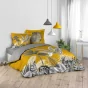 Pack parure de couette 240 x 220 cm Isibelle + drap housse 140 x 190 x 30 Jaune