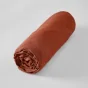 Drap housse 180 x 200 cm – Lin lavé Soline Paprika - Bonnet 30 cm