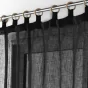 Voilage a oeillets bois 140 x 240 cm voile tissé Minalisa Noir