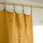 Lot de 2 rideaux ajustables en LIN Soline avec 8 anneaux pince 140 x 270 cm Jaune