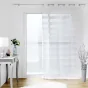 Voilage a oeillets 140 x 260 cm voile sablé fils coupés Lalina Blanc