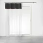 Voilage à anneau 140 x 240 cm en polycoton sablé + jute Leana Noir