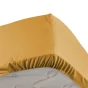 Drap housse queen size 160 x 200 cm bonnet 30 cm percale de coton 78 fils Ocre