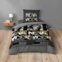 Pack housse de couette enfant 140 x 200 cm Big city + drap housse 90 x 190 Jaune