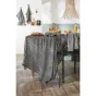 nappe rectangle 150 x 350 cm gaze de coton tissée teinte vickie truffe