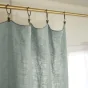 Lot de 2 rideaux ajustables en lin lavé avec 8 anneaux pince 140 x 270 cm Eucalyptus