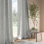 Rideau tamisant a oeillets 140 x 260 cm jacquard Feuilles Gris
