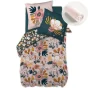 Pack housse de couette 140x200 cm Champetre + drap housse 90x190 Rose