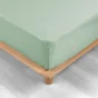 Drap housse 2 personnes 140 x 190 cm bonnet 30 cm percale de coton 78 fils Sauge