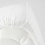 Drap housse 2 personnes 140 x 190 cm double gaze coton 57 fils Angelia Blanc