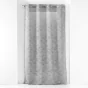Voilage a oeillets 140 x 240 cm effet lin tissé fils coupés Zebra Anthracite
