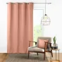 Rideau a oeillets 140 x 240 cm coton uni panama Rose Poudre