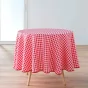 Nappe ronde (0) 180 cm polyester fils teints vichy Rouge