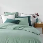 Housse de couette 240 x 220 cm coton lavé 57 fils Linette Sauge
