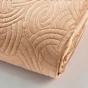 Couvre-lit Velours Uni Solange - 220 x 240 cm - Beige + 2 housses de coussins 60x60 cm